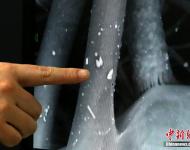 據(jù)他介紹，通過實驗看到的主要是固態(tài)的霧霾顆粒，有碳酸鈣、氧化鐵、硫酸鹽等，非固態(tài)的氣溶膠則要通過另外的方式才能看到。