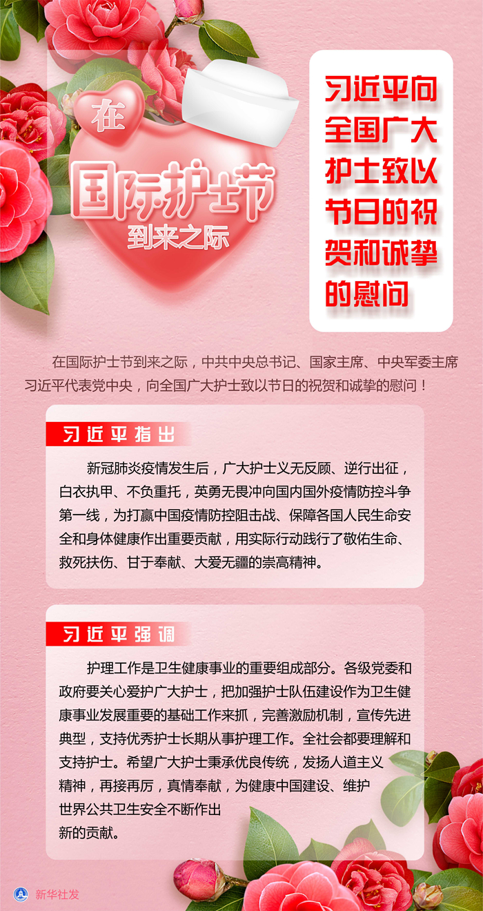 在國際護(hù)士節(jié)到來之際 習(xí)近平向全國廣大護(hù)士致以節(jié)日的祝賀和誠摯的慰問