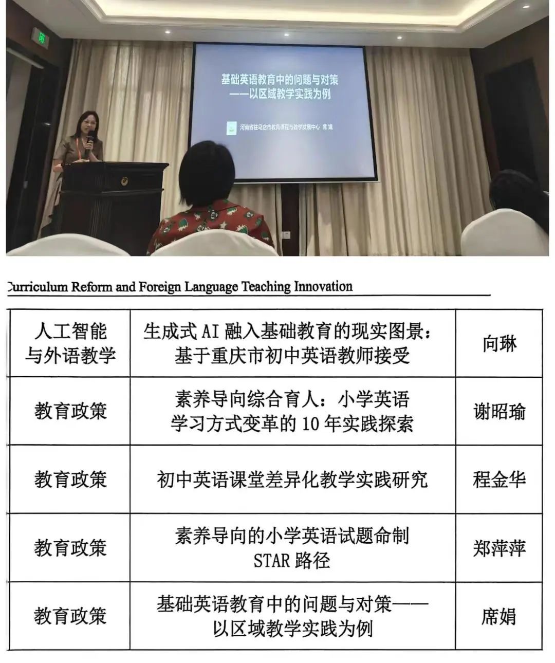  駐馬店市教育課程與教學(xué)發(fā)展中心席娟老師受邀在中國教育學(xué)會外語教學(xué)專業(yè)委員會學(xué)術(shù)年會上做專題發(fā)言